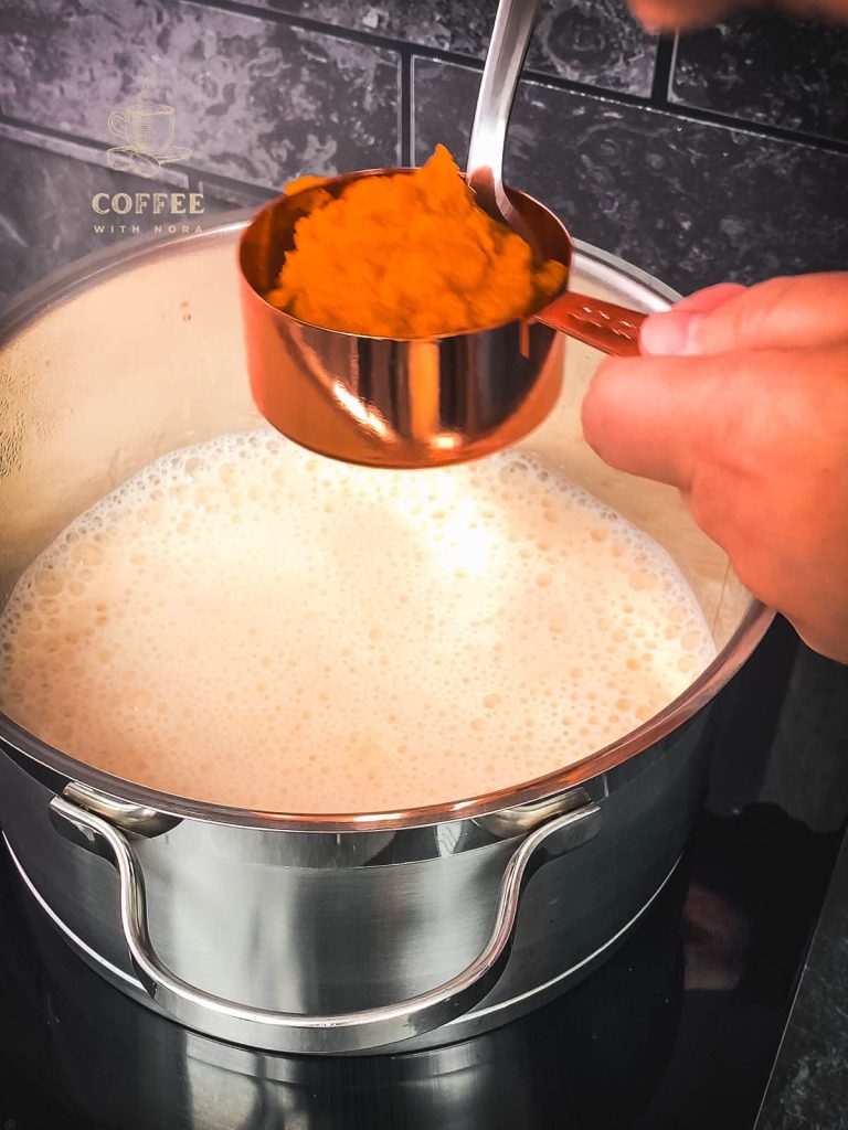 Add the pumpkin puree.