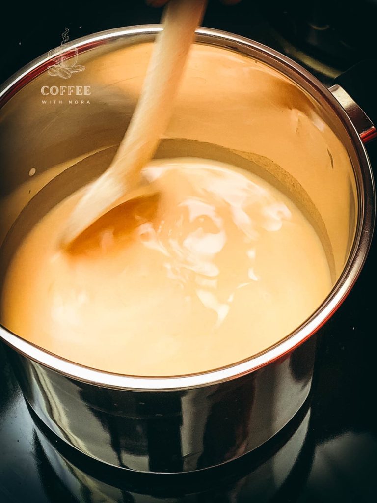 Combine milk, pumpkin puree, honey, and brown sugar.