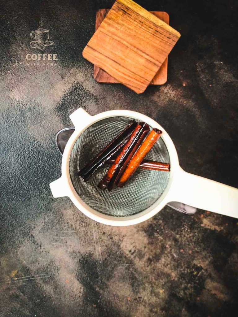 Do not throw away all the strained cinnamon sticks. Use them to further refine the syrup.