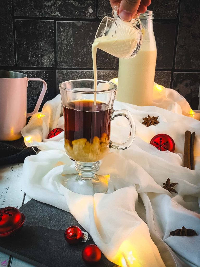 Add the homemade Christmas creamer.