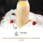 Delicious Christmas creamer in preserving bottle.