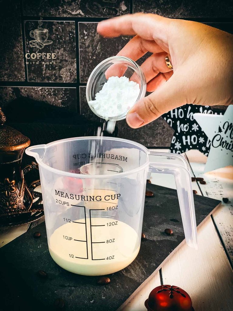 Add the powdered sugar to the mixing bowl.