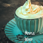 Pipe the maple syrup whipped cream on top of your coffee and enjoy!