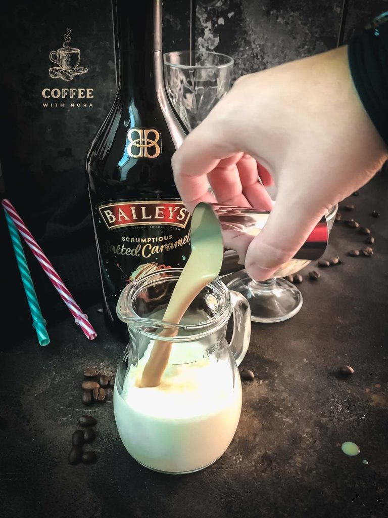 Combine Baileys with milk.