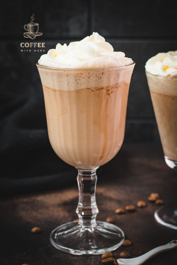 Delicious strawberry iced coffee in beautiful serving glasses.