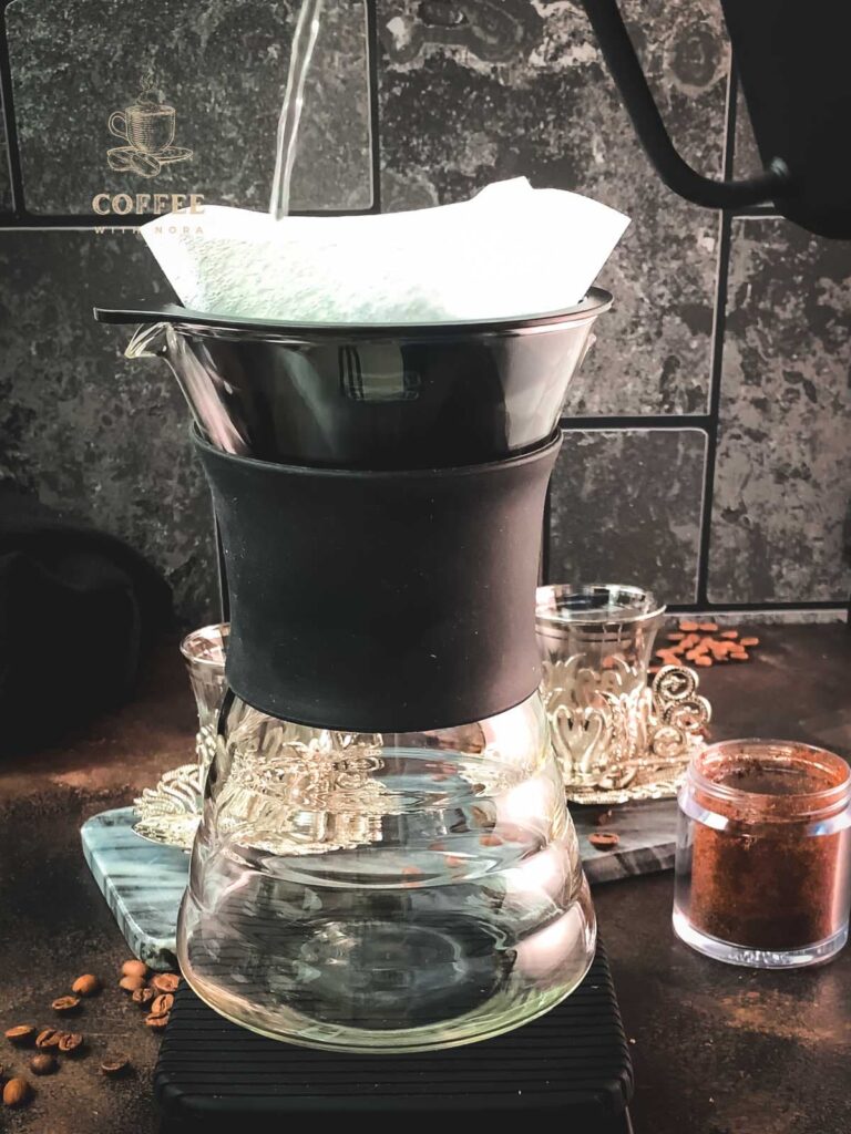 Rinse and preheat your Hario V60 coffee dripper