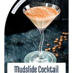 Oh so delicious mudslide cocktail, placed on a glass coaster.