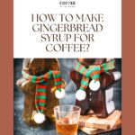 Easy homemade gingerbread simple syrup for coffees and cocktails in a small glass, placed next to two gingerbread man.