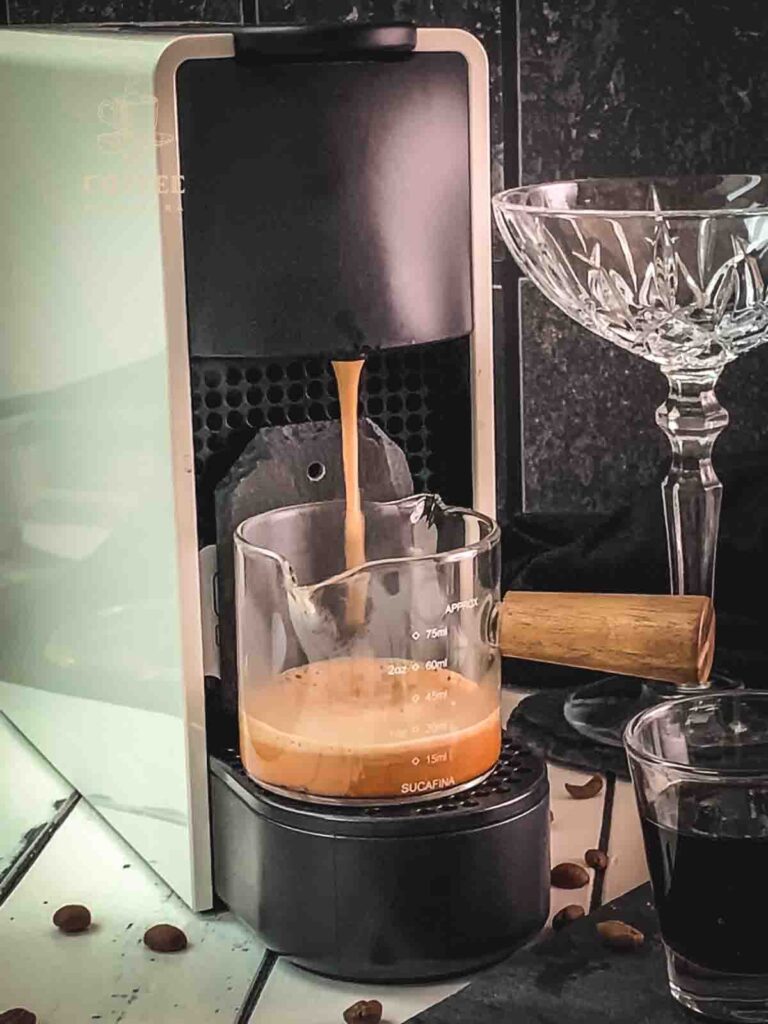 Brew a Nespresso coffee into a range server.